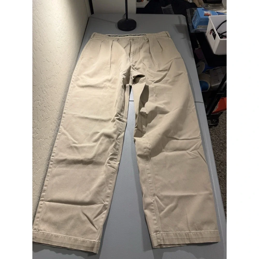 Vintage Polo Ralph Lauren‎ Andrew Pant Men's 38x32 (36x31) Pleated Chino Tan